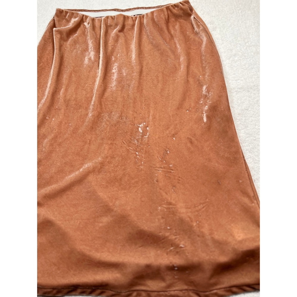 Anthropologie Velvet Slip Midi Skirt Size L Sheer Lightweight Elegant - Picture 6 of 8